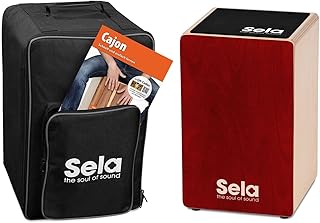 Sela SE 184 DE Primera Cajón rojo para principiantes con sistema Sela Snare, montado, mochila, asiento acolchado, escuela, CD, DVD