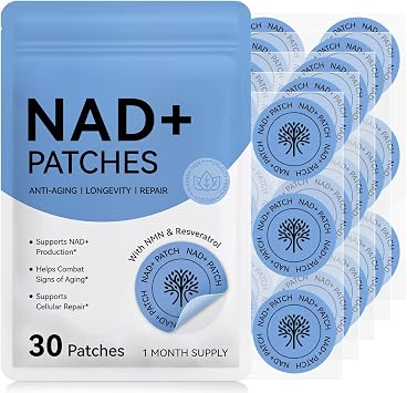 ISUNRISE NAD Patches for Women & Men, NAD+ Patches with NMN & Resveratrol for Anti-Aging and Wellness Support, 30 Count