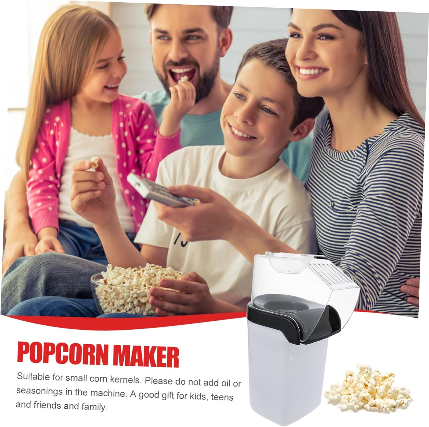 Small Popcorn Popper Home Air Popcorn Maker 110v Non-stick Pot Easy Cle