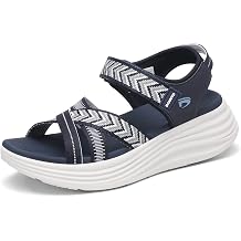Dannto Womens Comfortable Walking Sandals with Arch Support Elastic Strap Cushioned Midsole Platform for Casual Summer Fashion Sandal