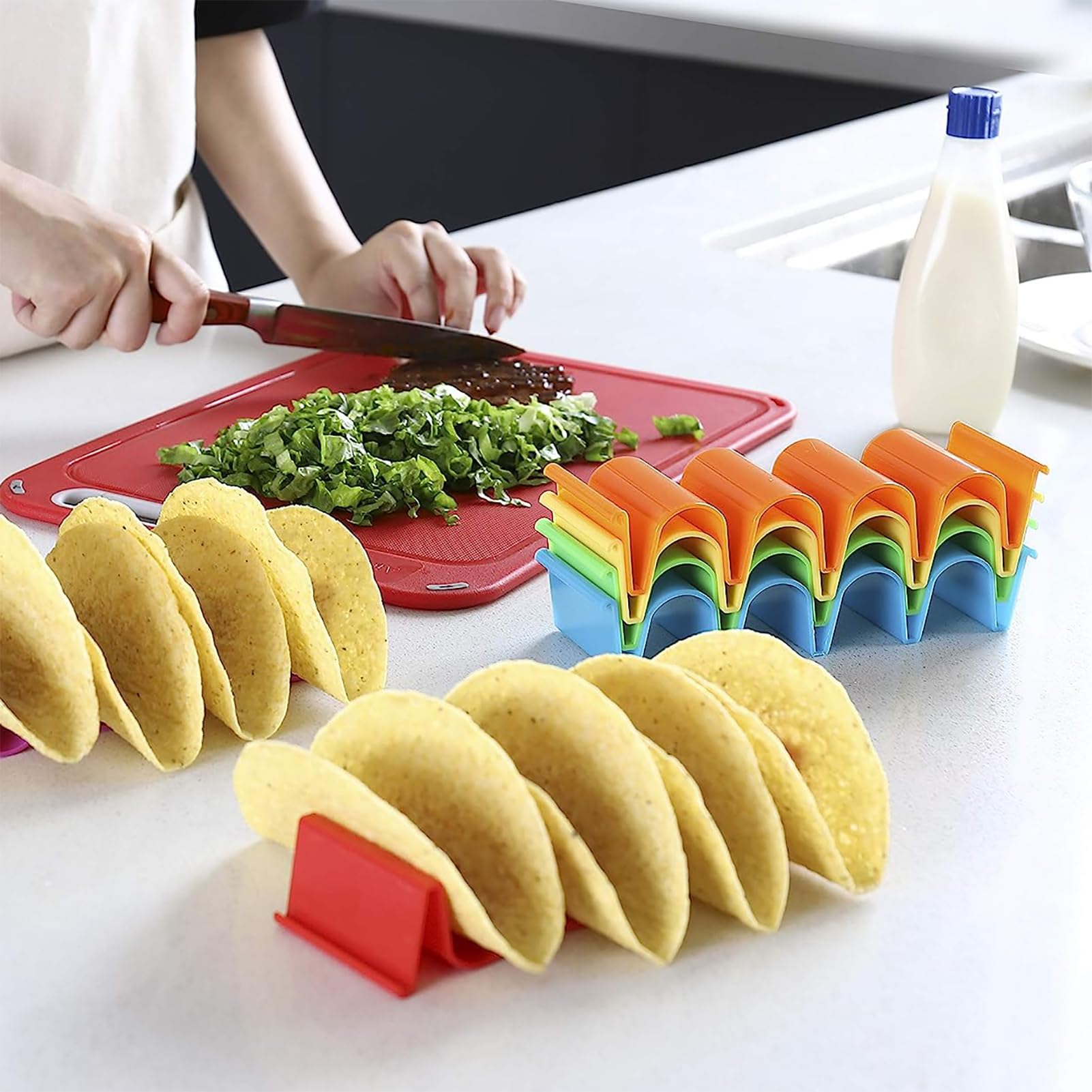 Lot De 2 Supports à Tacos En Acier Inoxydable - Robuste Et Passe Au Lave-Vaisselle
