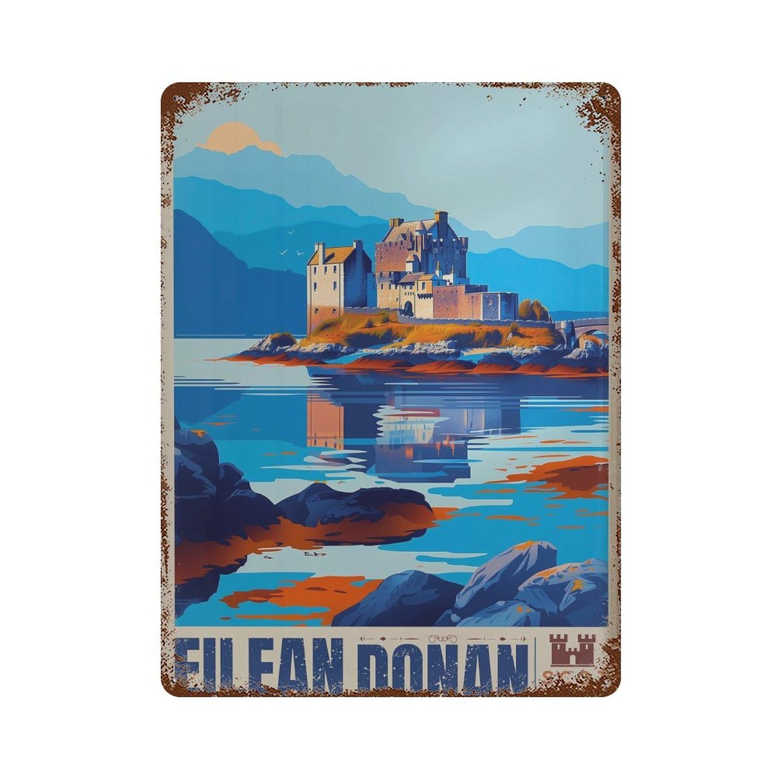 xiaoxiaoshen Eilean Donan Castle Scotland Travel (2) Wall Decor Art Metal Tin Poster Modern Home Decor Art Home Bar Shop Decorations Vintage Sign 40x30cm