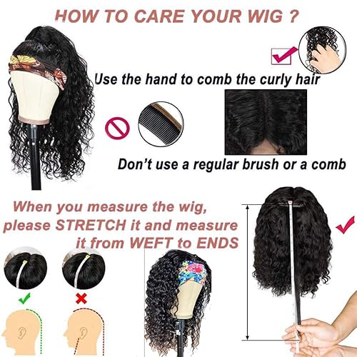 Miniatura 9 de Pelucas cortas con diadema para mujeres negras, cabello humano ondulado sin pegamento, peluca de cabello humano rizado, cabello virgen brasileño,