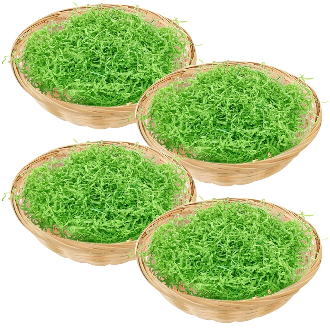 Bluelves 4 Stück OsterköRbchen + 200g Ostergras Grün,Osterkorb Zum Befüllen,Osternest mit Deko Gras und Eierfarbe,Osternester zum Befüllen,Osternest Basteln,Ostern Deko,Ostern Geschenkkorb