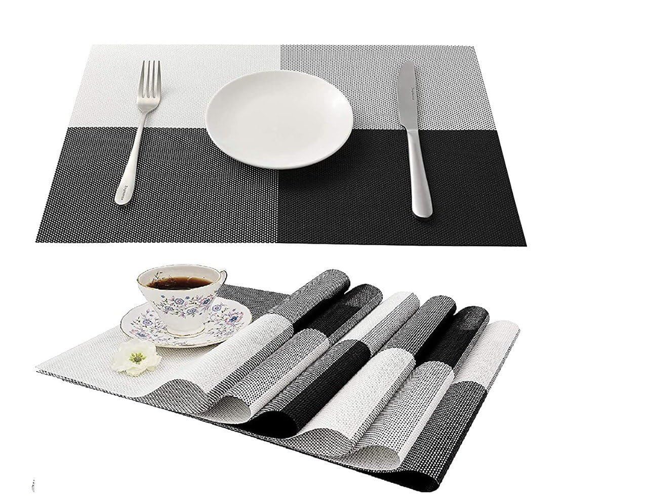 OXSAM Placemats, Heat Insulation Non-Slip Vinyl mats, Stain-Resistant Tablemats for Home and café Dining Table Décor (Taupe Brown, Pack of 6) — Amazon image 12
