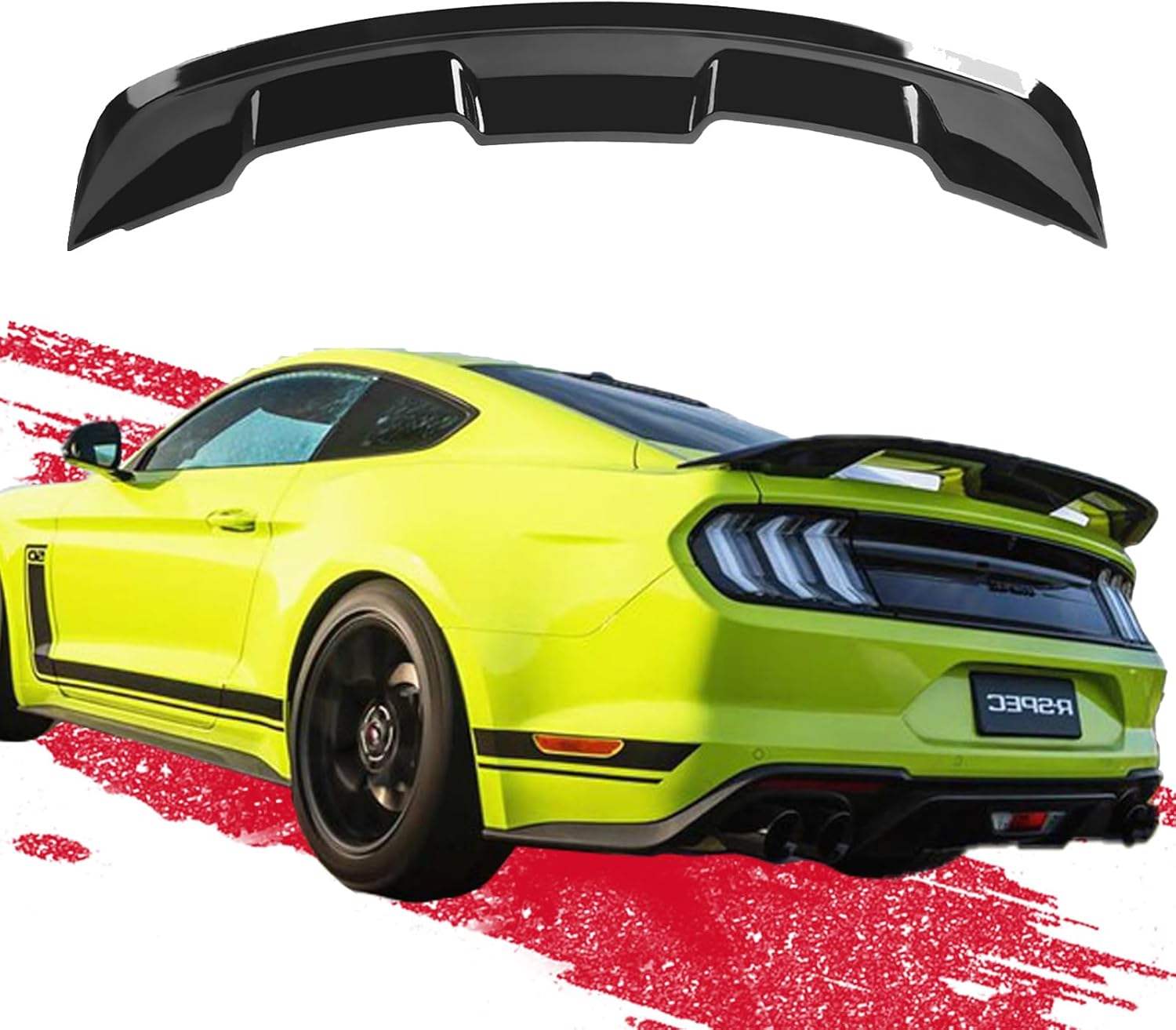 Mustang Spoiler Ecoboost Spoiler Compatible with 2015-2023 Mustang Shelby/GT/EcoBoost Coupe 2 Door Models GT 350 GT500 Style Trunk Rear Spoiler Wing