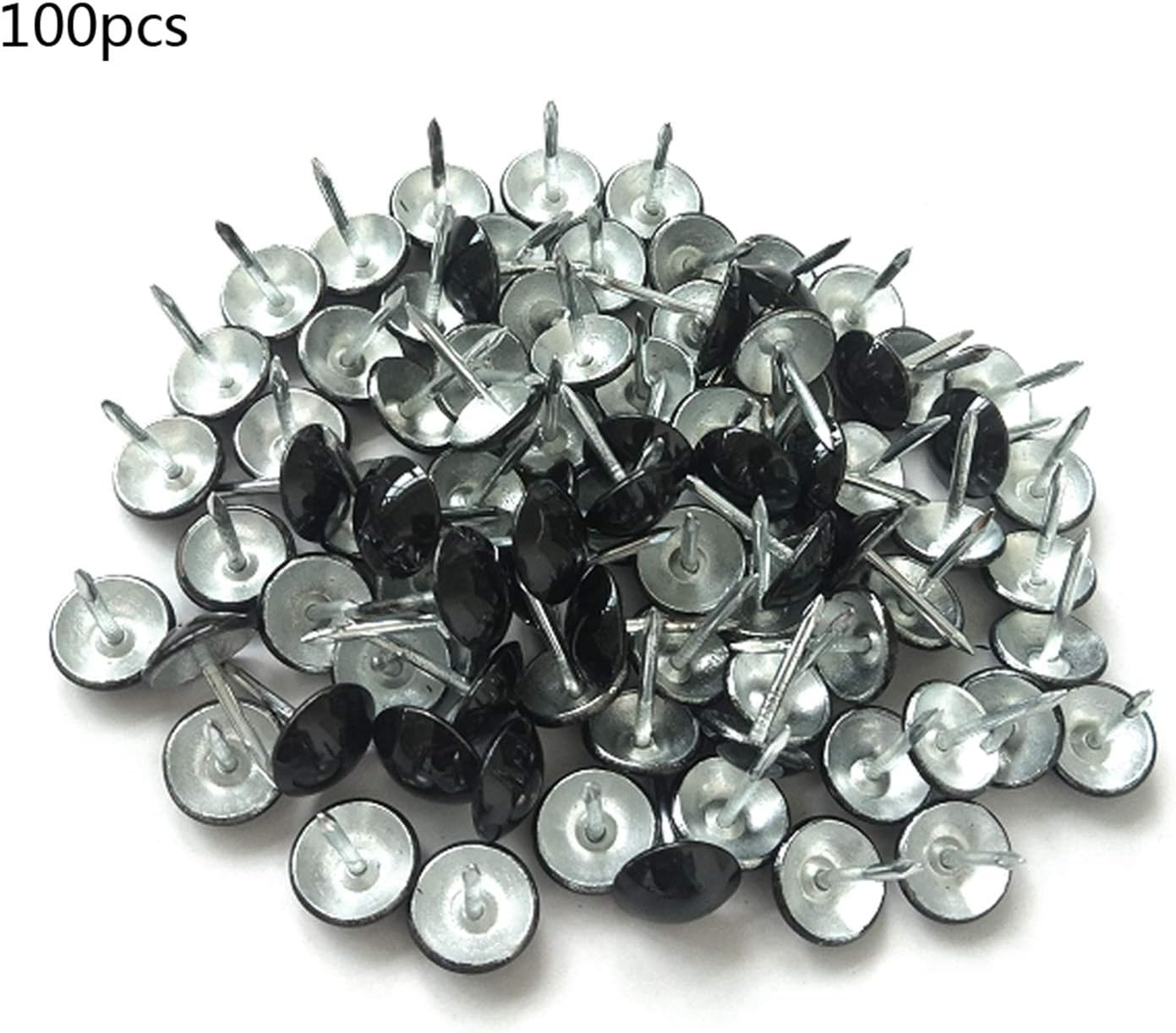 Furniture Tacks,Push Pins Thumbtack 100 Pieces of Antique Brass Interior Decoration Nails Furniture Tacks pushpins Hardware Decoration Usual and Practical Fasteners (Color : Black) (Color : Black) (C