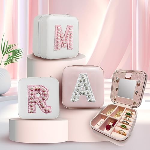 Miniatura 2 de linsuiyyds The Initial Jewelry Travel Case,Teen Girl Gifts Trendy Stuff,Bridesmaids Gifts,Daughter Birthday Gift,Personalized Gifts For Girls (pink,