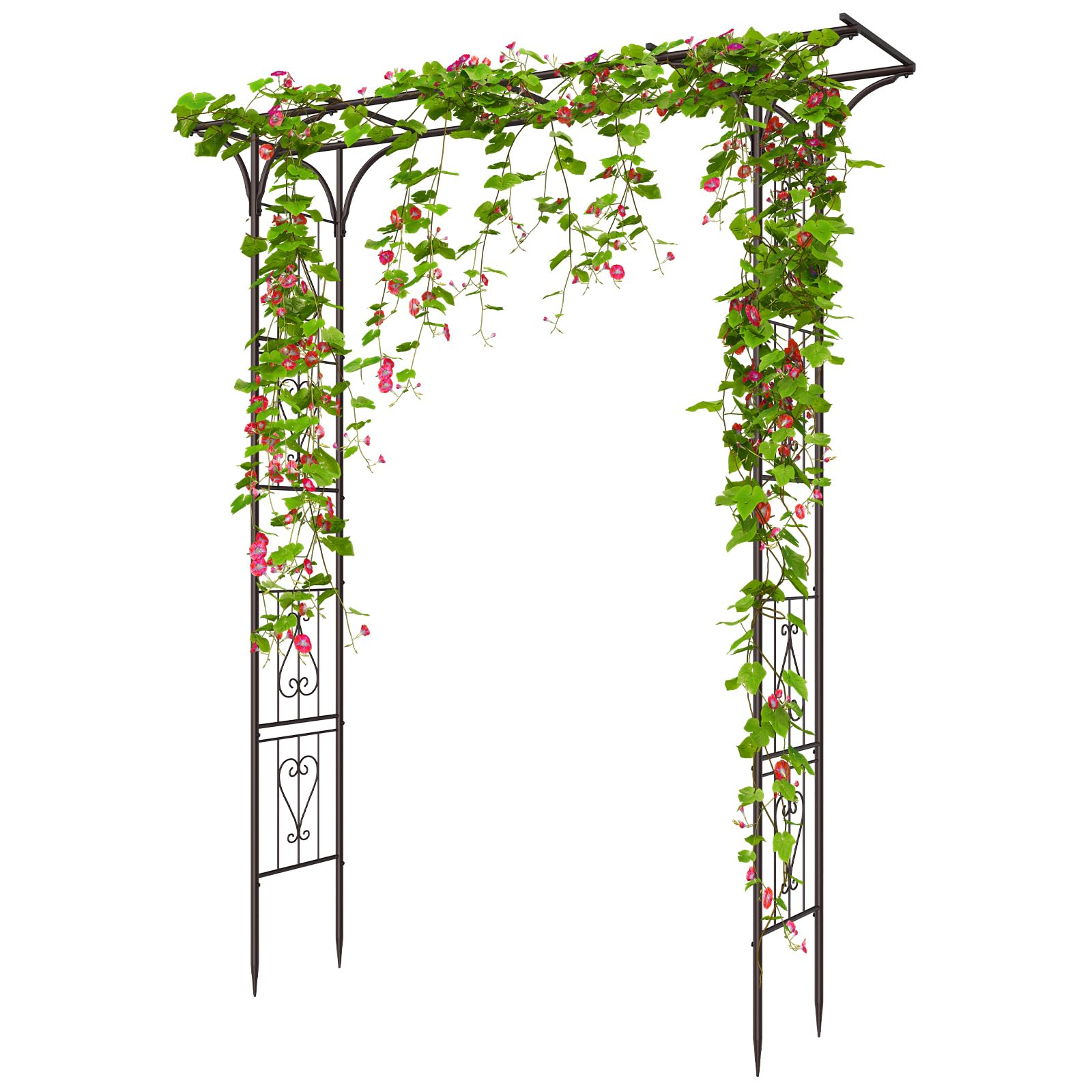 Photo 1 of **** 8/15 MISSING PIECES SOLD FOR PARTS /// FINAL SALE ****
OUSHENG 87in Garden Arbor, Metal Arch Trellis for Climbing Plants Outdoor, Steel Archway for Wedding Ceremony Party Christmas Decoration Decor Pergola Backyard Lawn, Brown