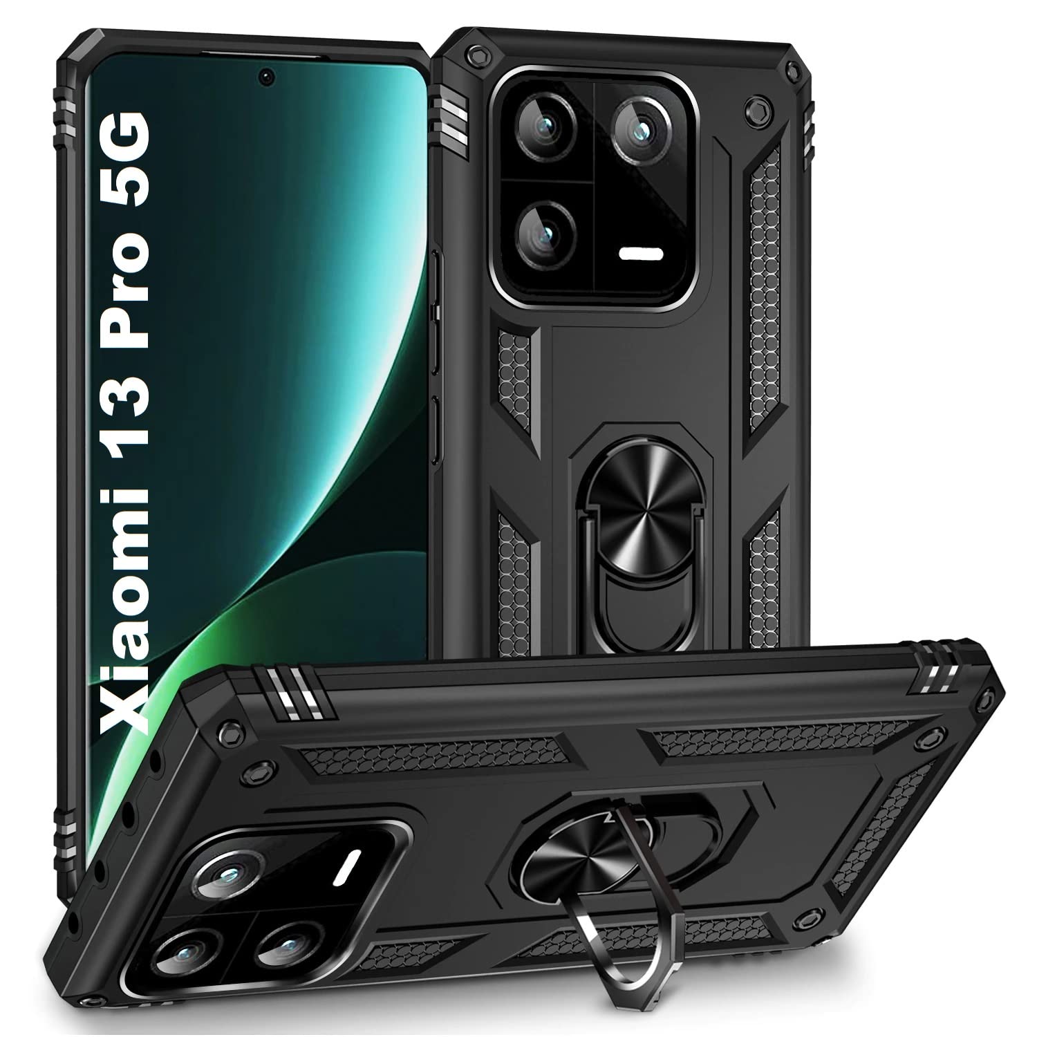 REALCASE Shockproof Armor Back Cover Case for Xiaomi 13 Pro 5G | Hybrid PC Military Grade Defender Ring Back Cover Case for Xiaomi 13 Pro 5G (Blue) (B0C11W2MQK) Amazon Price History, Amazon Price Tracker