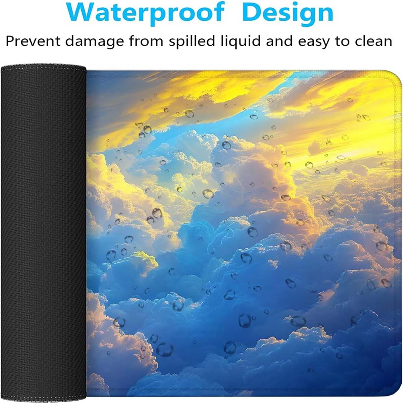 Alfombrilla Ratón Atardecer Nube Alfombrilla Ratón XXL 1400x600x3mm Mouse Pad Resiste Salpicaduras, Extendida de Gran Tamaño con Bordes Cosidos, Mejora la Precisión y la Velocidad,Antideslizante y-341