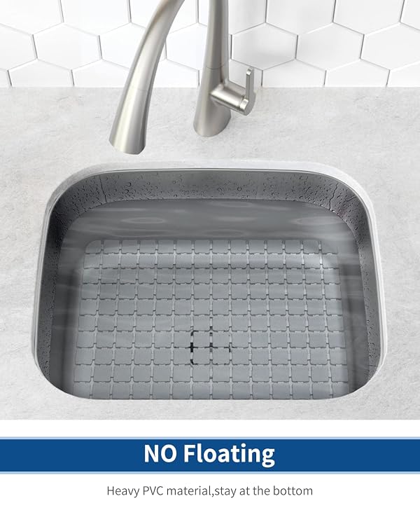Bligli Sink Mat Protectors for Stainless Steel/Ceramic Sinks, 2 Pack 15.7x11.8 inches PVC, Durable and Fast Draining (Solid Grey) by Bligli - Image 6