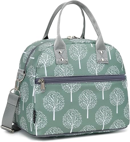 FlowFly Bolsa de almuerzo aislada con correa para el hombro para mujeres, hombres y niños, grande y reutilizable, con asa, bolsa congelable para el