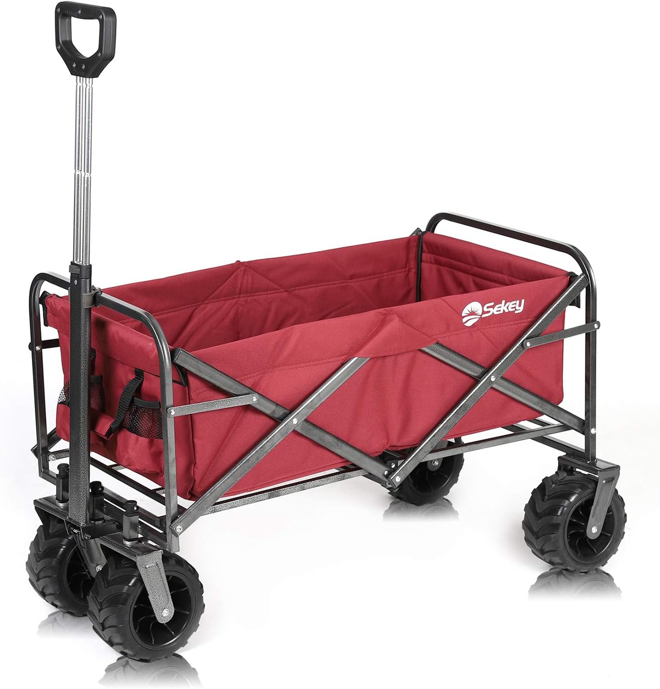 Carro Plegable Sekey XXL 160L - Soporta 150 Kg, Ruedas Para Terrenos Irregulares, Ideal Para Jardín, Playa Y Camping