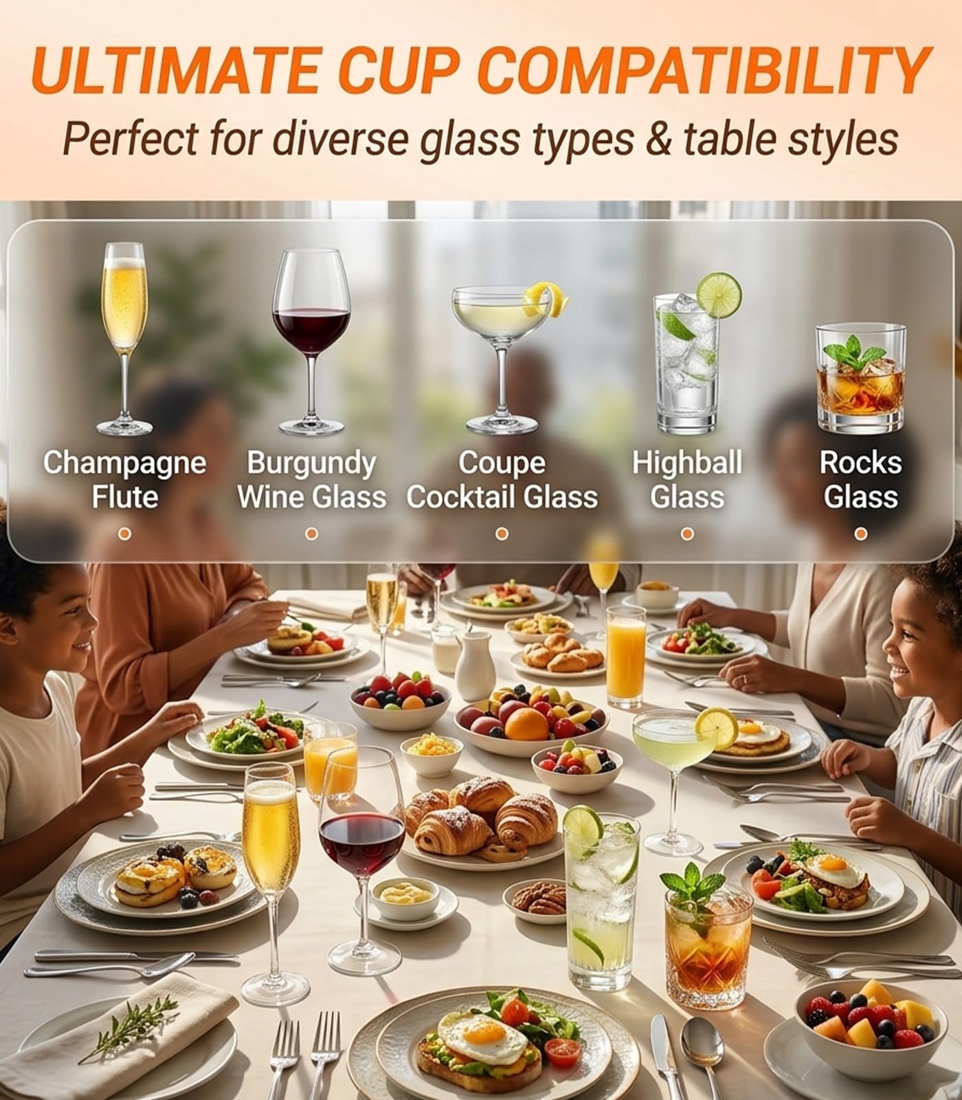 Polisseuse à Verres Professionnelle en Acier Inoxydable pour la Vaisselle, Lave-Verres pour Bars, Restaurants, hôtels, Cuisines 8heads