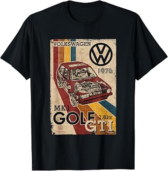 Volkswagen Golf GTI MK1 Retro Art 1976 T-Shirt