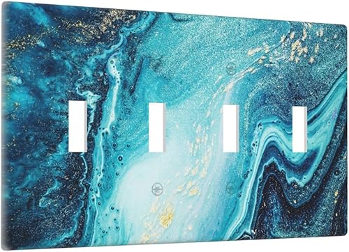 Miniatura 68 de Placa de pared de tortugas marinas, hierba oceánica, medusas, peces y algas marinas, placa de pared de doble palanca, cubierta de interruptor de luz