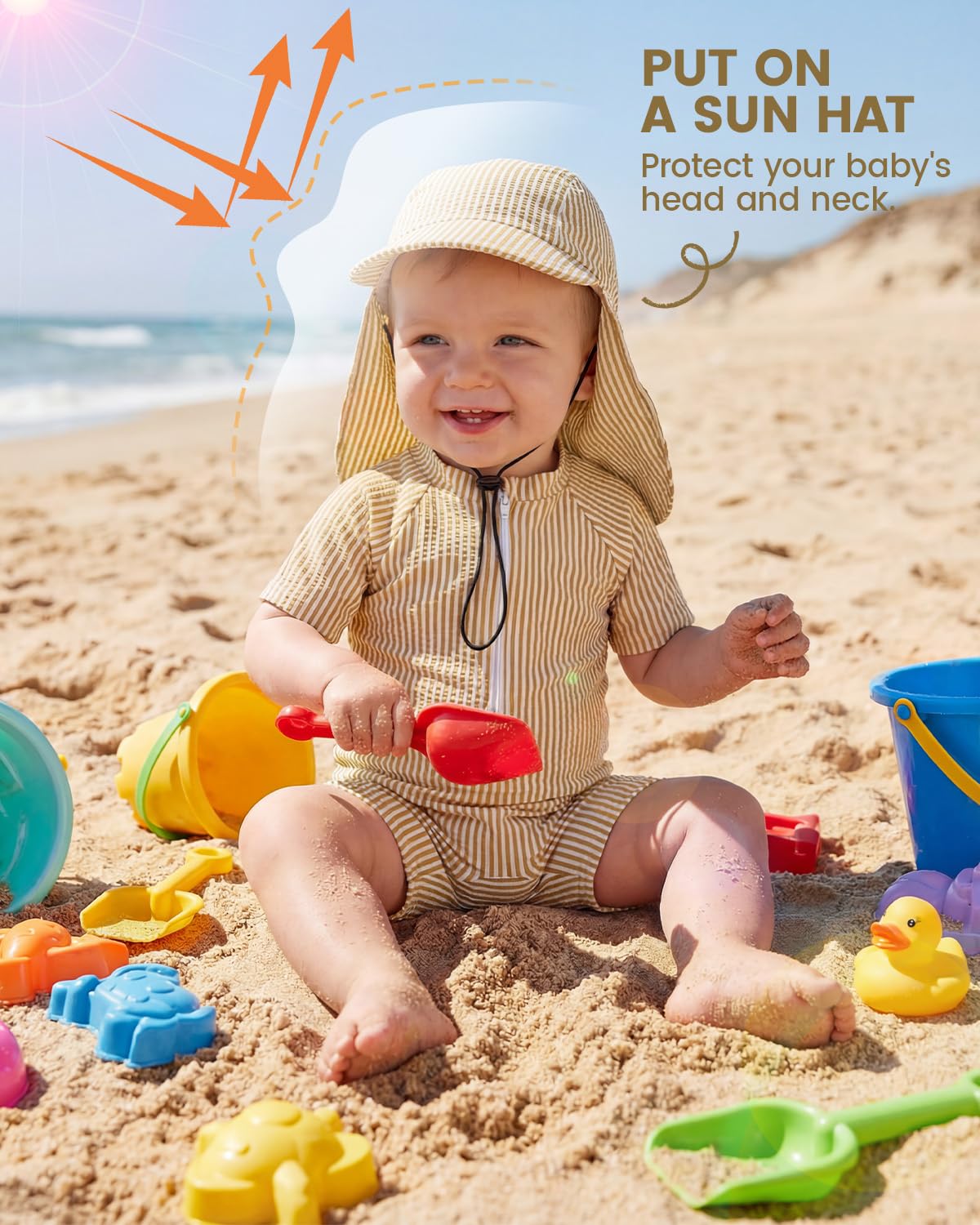 JiAmy Maillot de bain pour bébé garçon avec chapeau de soleil Protection UV Maillot de bain une pièce Maillot de bain Vêtements