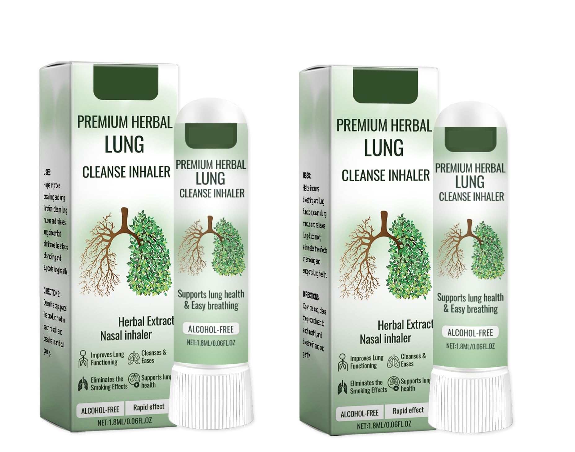 Herbal Lung Cleanse & Repair Nasal Spray,Inhalateur de Nettoyage Pulmonaire,Inhalateurs Nettoyants à base de,Relieve Nasal Congestion 2PC