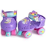SULIFEEL Kids Adjustable Quad Roller Skates,Toddler Beginner Roller Skates for Girls and Boys Age 2-5 Years Old