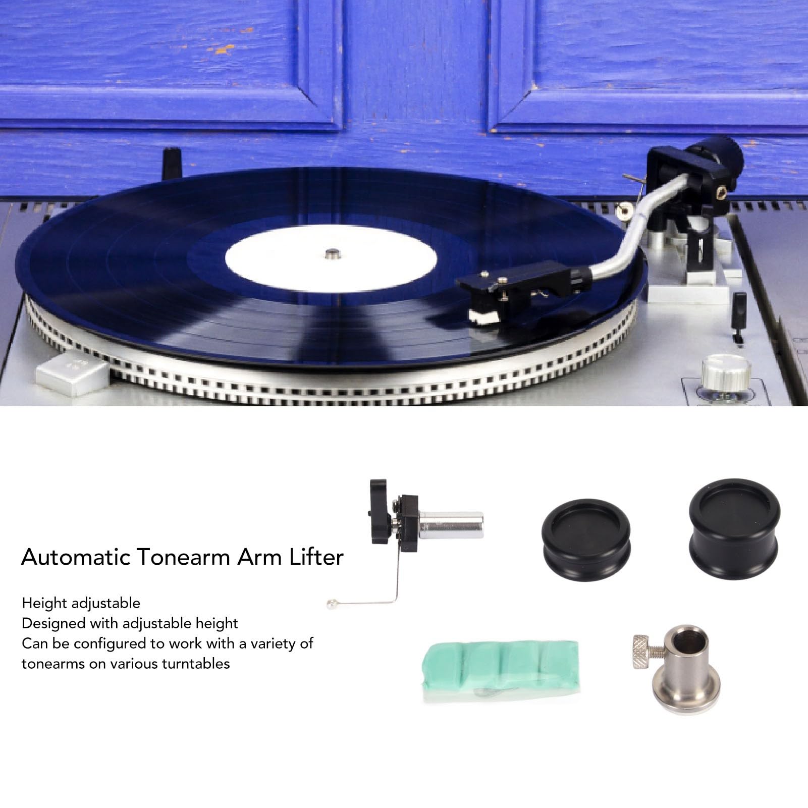 Automatischer Tonarm Armheber, Aluminium Tonarm Sicherheitserhöhung mit Einstellbarer Höhe für LP Plattenspieler Disc, Universeller Tonarm Lift mit Trigger Lift für Verschiedene