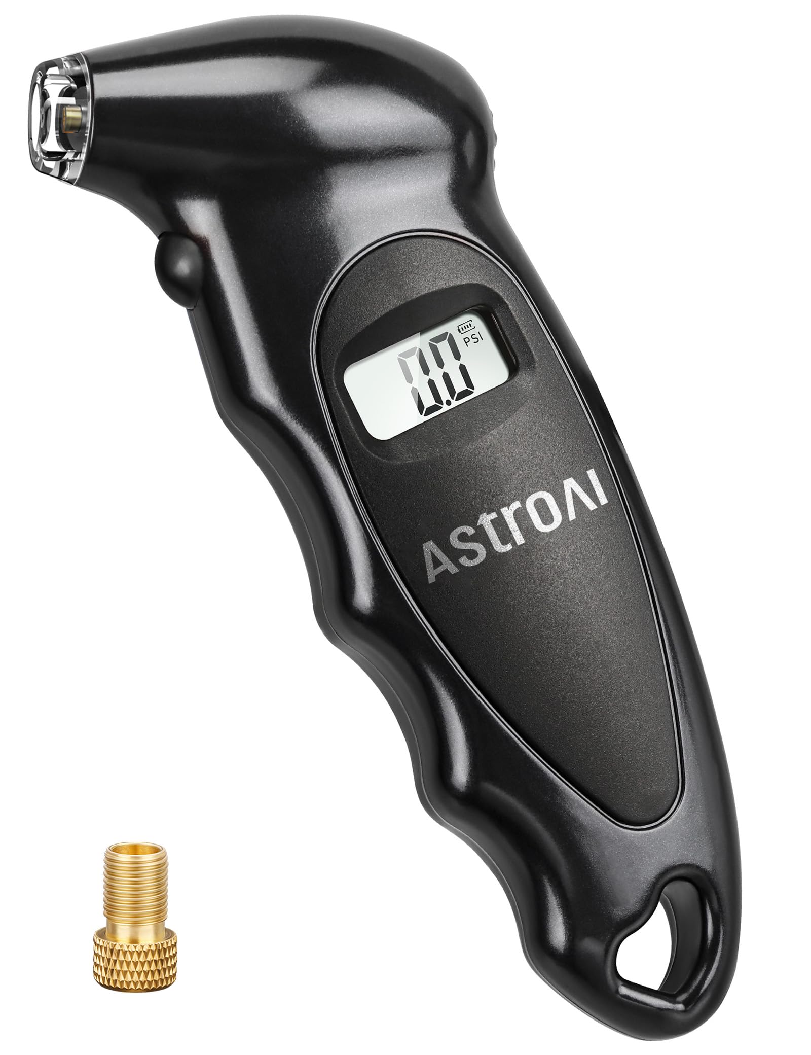 AstroAI Digital Tire Pressure Gauge 150 PSI 4 Settings Car Truck Bicycle Backlit LCD Non-Slip Grip, Black