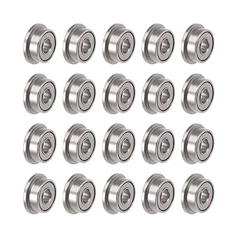 uxcell F682ZZ Flange Ball Bearing 2x5x2.5mm Shielded Chrome Bearings 20pcs
