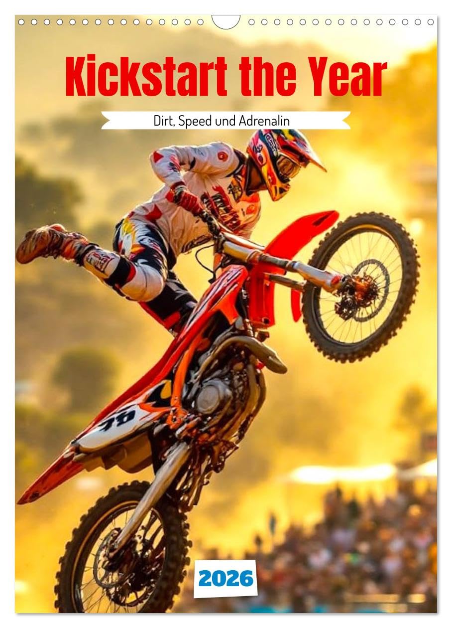 Kickstart the Year - Dirt, Speed und Adrenalin UK-Version (Wall Calendar 2026 DIN A3 Portrait), CALVENDO 12 Month Wall Calendar — image 1