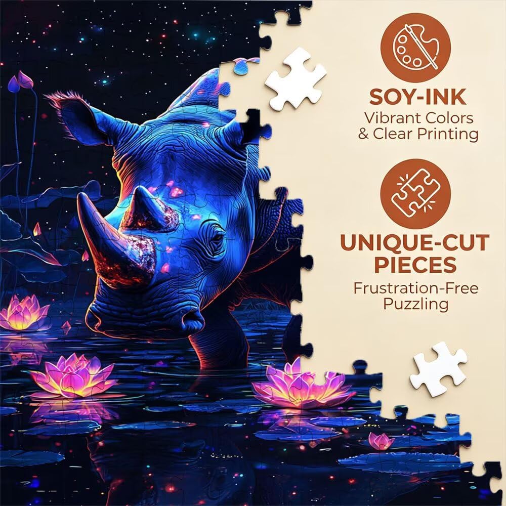 Puzzle 3000 Teile Erwachsene, Jigsaw Puzzle Erwachsene 3000 Teile, NashöRner Lotus Puzzles, Impossible Klassische Puzzles, Herausfordernde Familie Spiele, für Home Decor und Geschenke DX0YL2-911