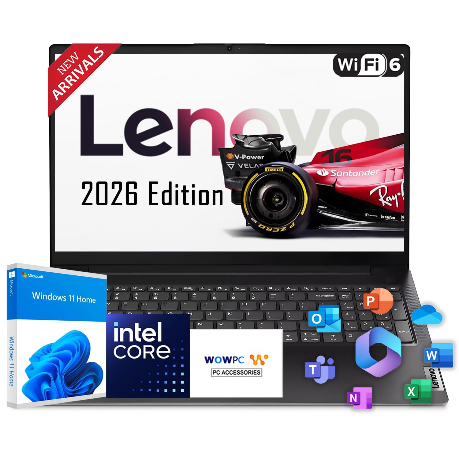 2026 New Generation V15 Business and Student Laptop, Intel Powerful Processor, 16GB RAM, 512GB SSD, 15.6" FHD Display, Wi-Fi 6, Ultra Quiet Design, Long Battery Life, Ethernet RJ-45, Windows 11