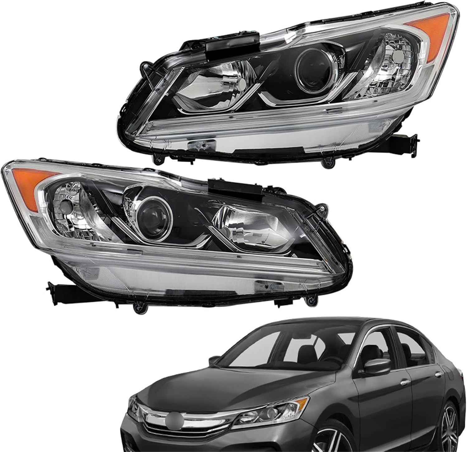 LABLT Headlamps Replacement for Accord Sedan 2016-2017 4Dr DRL Driver and Passenger Side HO2502169 HO2503169
