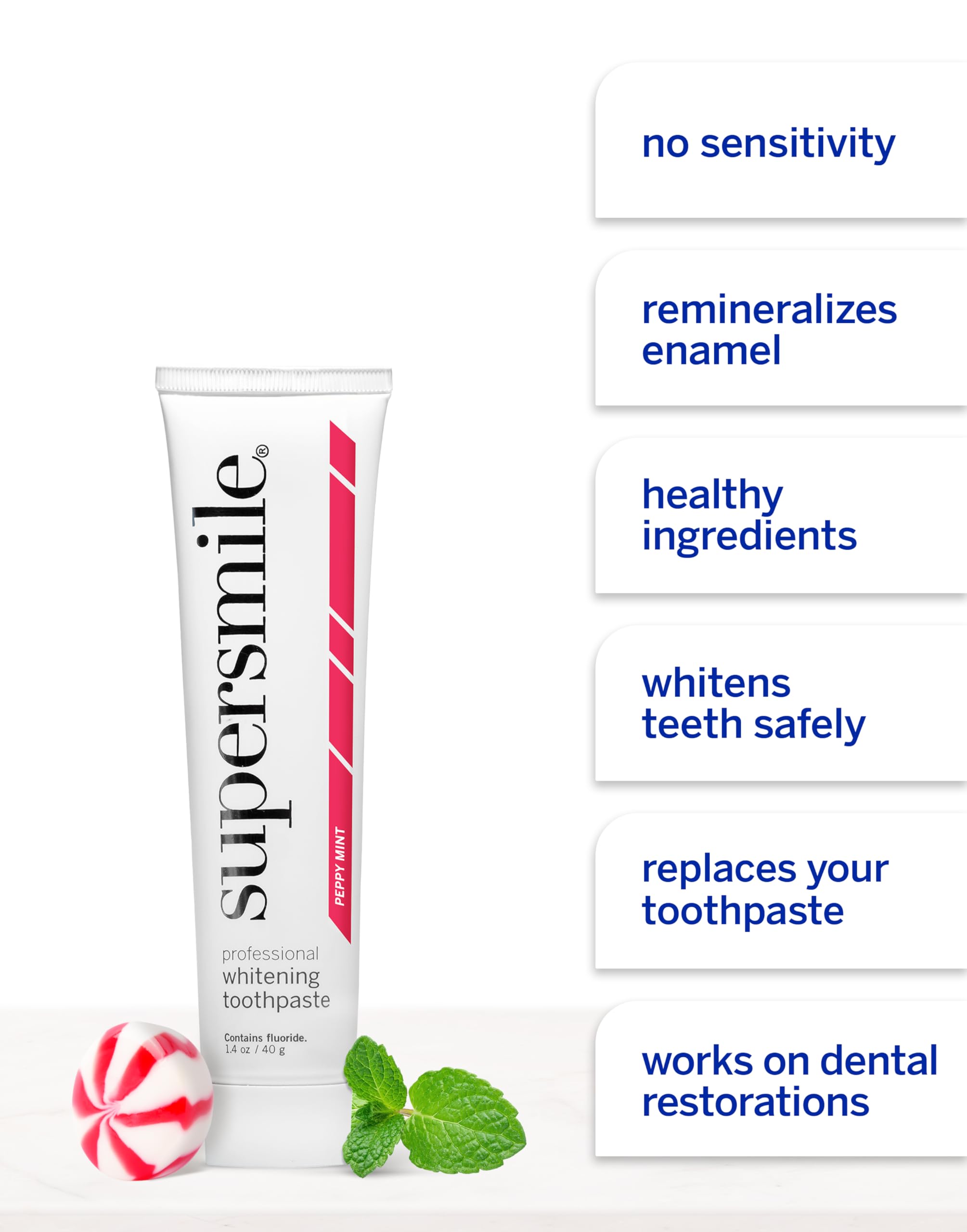 Supersmile Peppy Mint Teeth Whitening Toothpaste Set, Complete 5-Piece Travel Set with 3 Toothpastes, 1 Accelerator & 1 Toothbrush, Whitening Toothpaste Kit, Whitens up to 6 shades.
