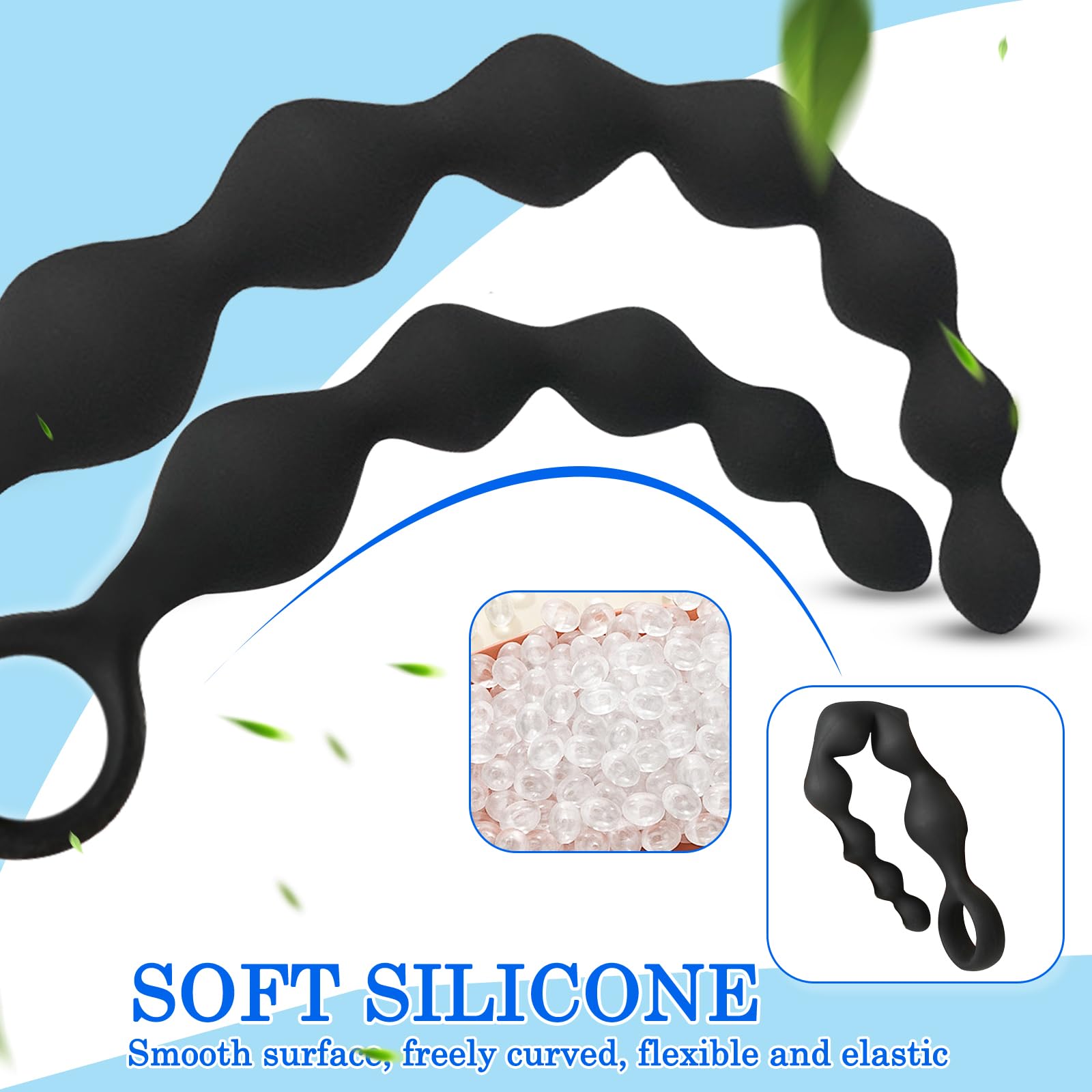 BDSMLOVE 2pcs Palline anali in Silicone Kit, Plug Anale Sex toys Plug Analesex Dildo Anal Plug, Butt Plug Sex Toys per uomini donne coppie principianti professionali