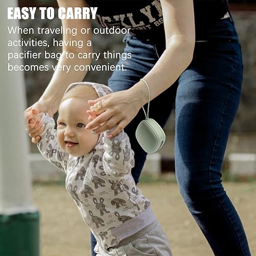 Miniatura 5 de Estuche portátil de silicona para chupete de 2 unidades, funda de silicona para chupete, bolsa de silicona sin BPA, azul y verde