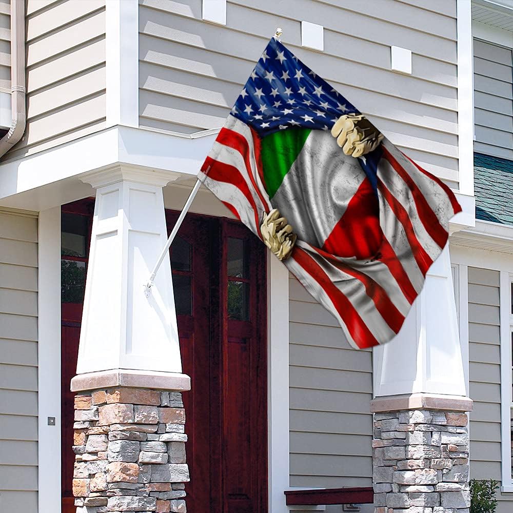 Flags-Italian American Flag TRN101F1, House Flag (29.5" x 39.5")-USA House Garden Flags Premium Polyester-Decorative Outdoor Flags