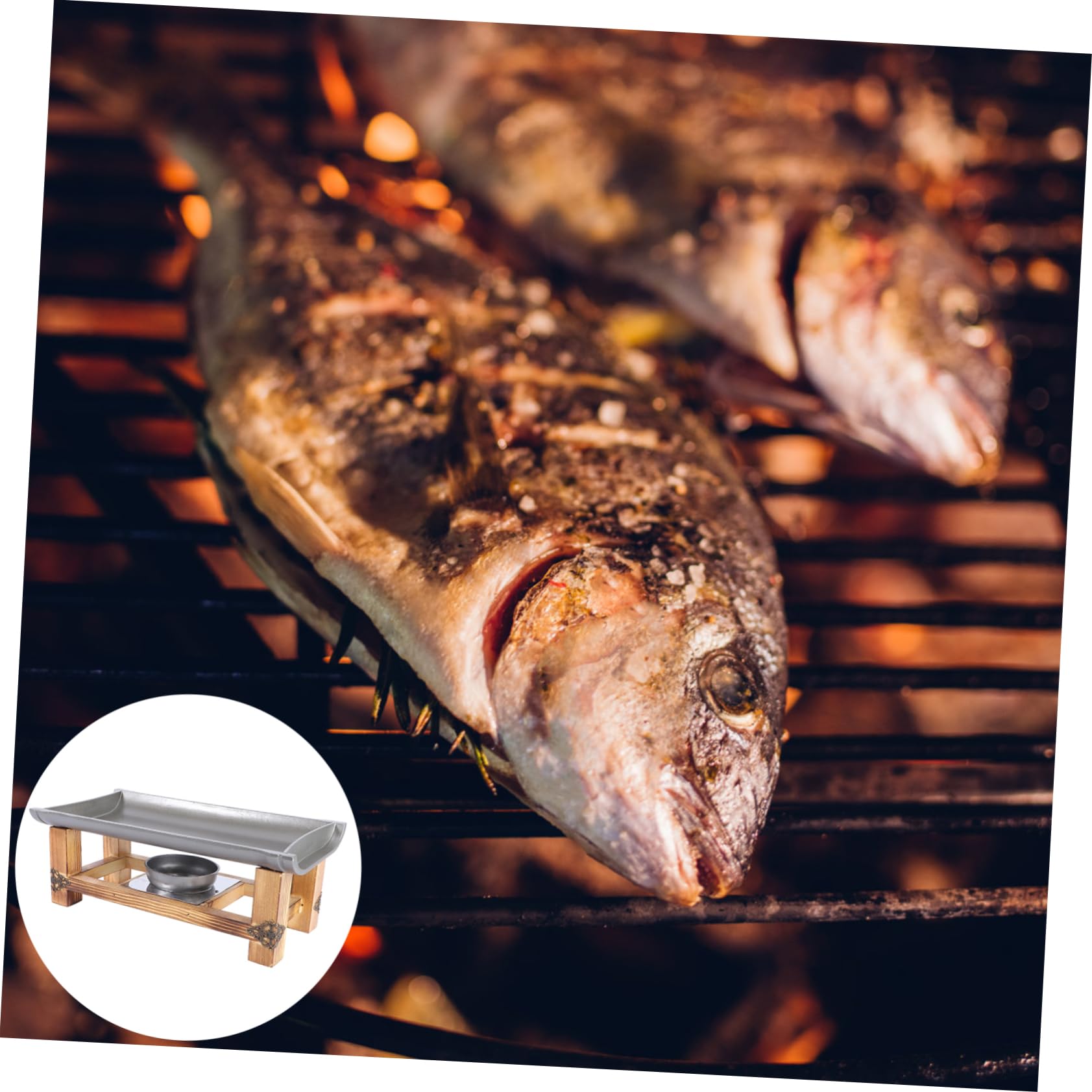 Parrilla de rejilla para barbacoa, Parrilla de camping for barbacoa de pescado multicolor 30 x 14 x 10 cm