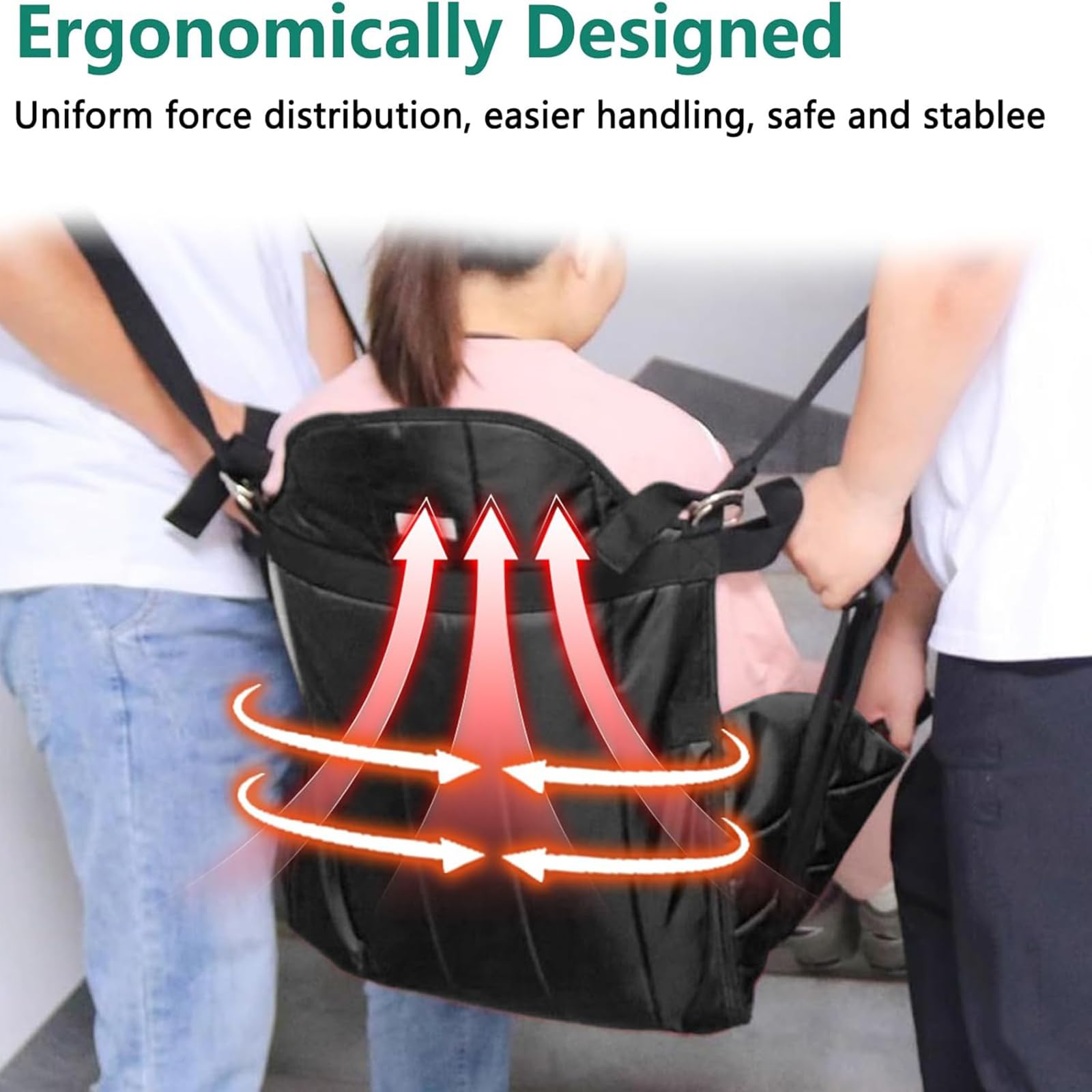 Cinturón de elevación para silla de ruedas, tela Oxford impermeable, elevador plegable para ancianos, diseño de doble mango, soporta hasta 150 kg, ideal para pacientes con movilidad limitada