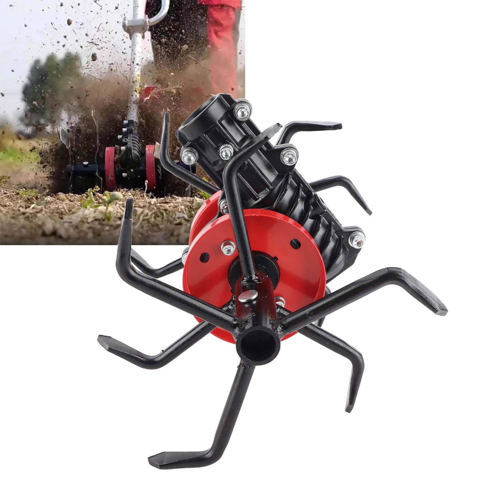 Rueda de Césped para Desbrozadora, Herramienta de Jardín con Accesorio Universal con Accesorio para Cortacésped de 6 Garras para Eliminación de Malas Hierbas, Aflojamiento del