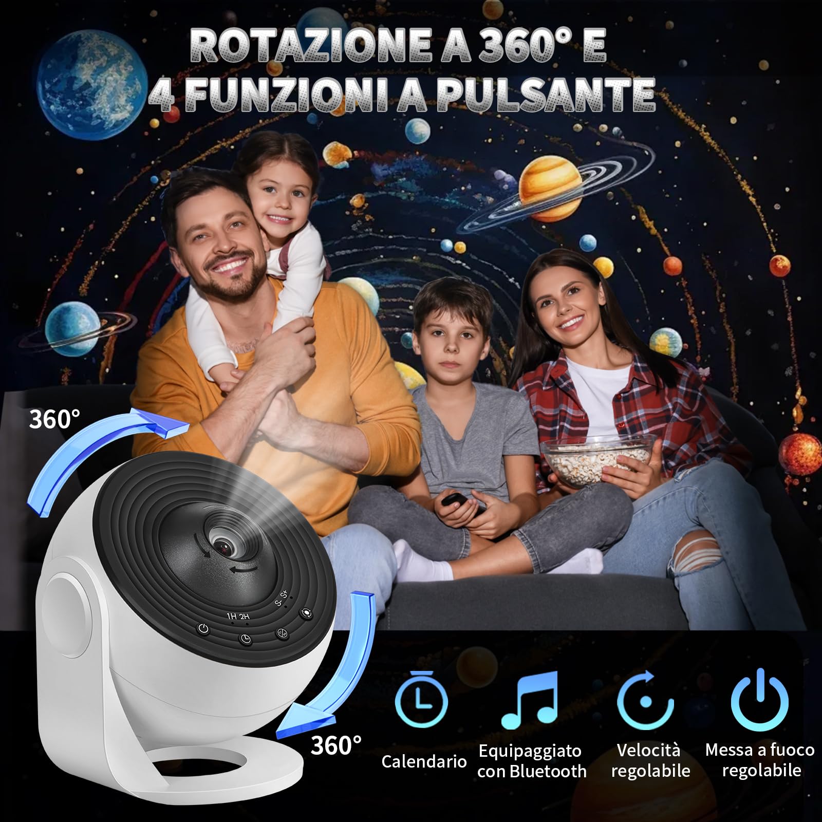 Charmofun Proiettore Stelle Soffitto, 14-in-1 Proiettore Galassi con telecomando, Skylight Planetario Lampada con Timer e Angolo Regolabile 360°, Lampada Stelle con 14pcs Film Dischi