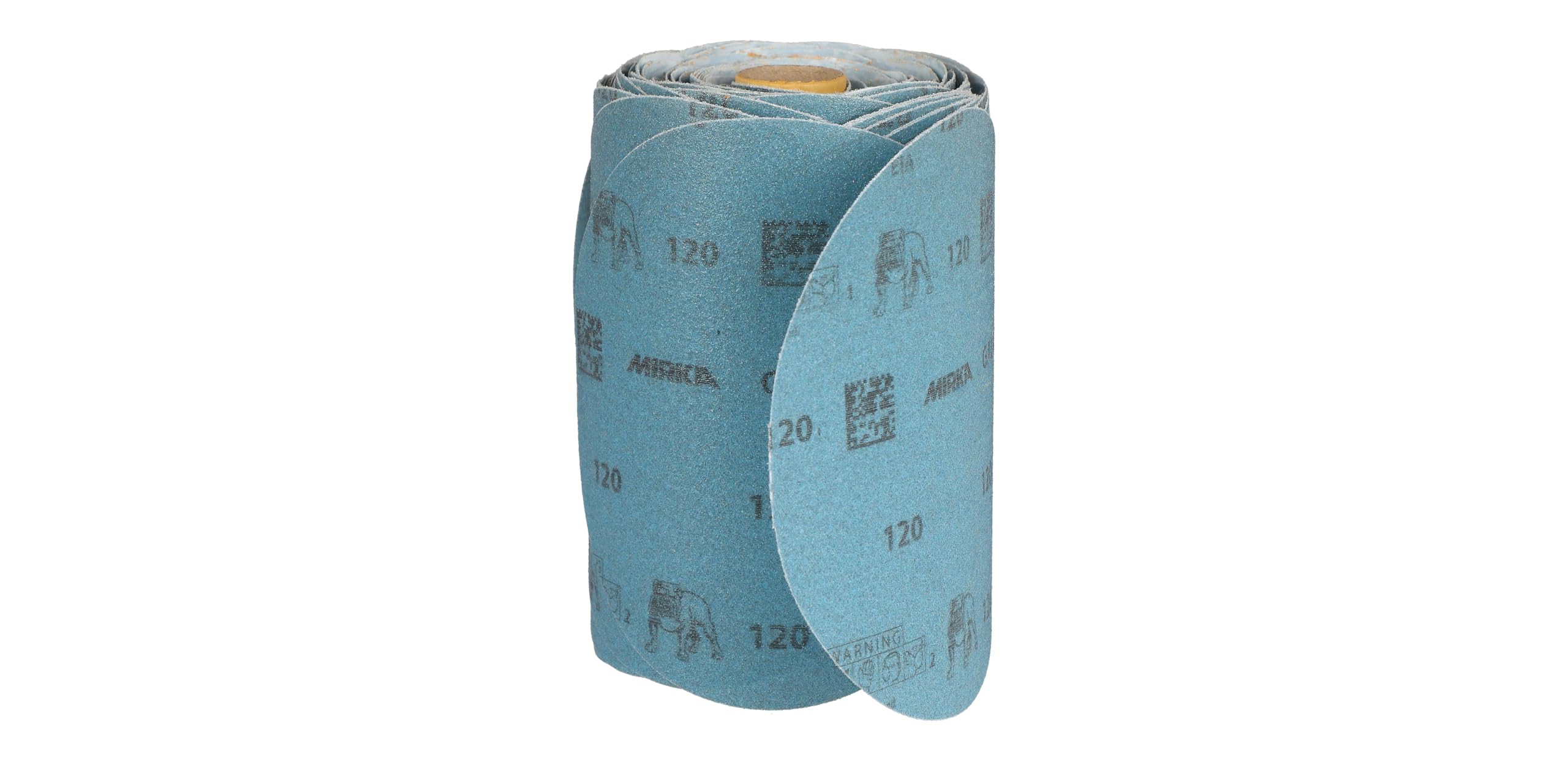 Mirka Galaxy Papier abrasif 6" – Grain 120, 100 disques/Linkroll – Autocollant PSA – Abrasif de qualité supérieure pour résine époxy, bois, métal, technologie anti-encrassement, auto-affûtant, idéal