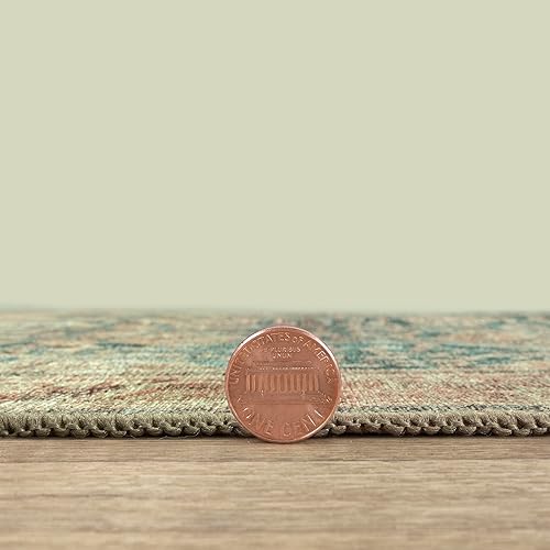 Miniatura 4 de Adiva Rugs Alfombra de área redonda lavable a máquina con respaldo antideslizante para sala de estar, dormitorio, cuarto de baño, cocina, impresión