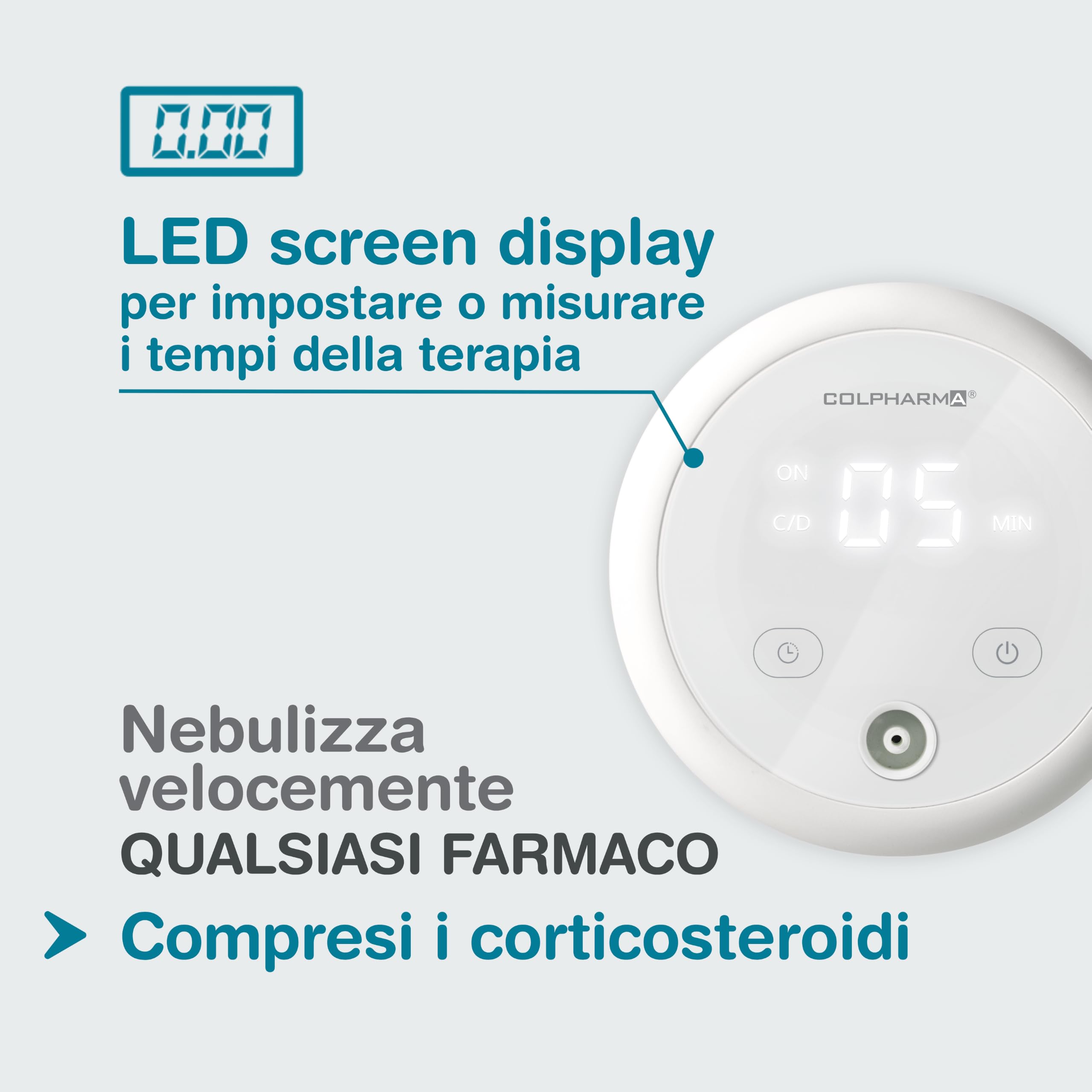 Colpharma Air 60 Next Aerosol con Doccia Nasale – Dispositivo per Aerosolterapia Compatto e Silenzioso