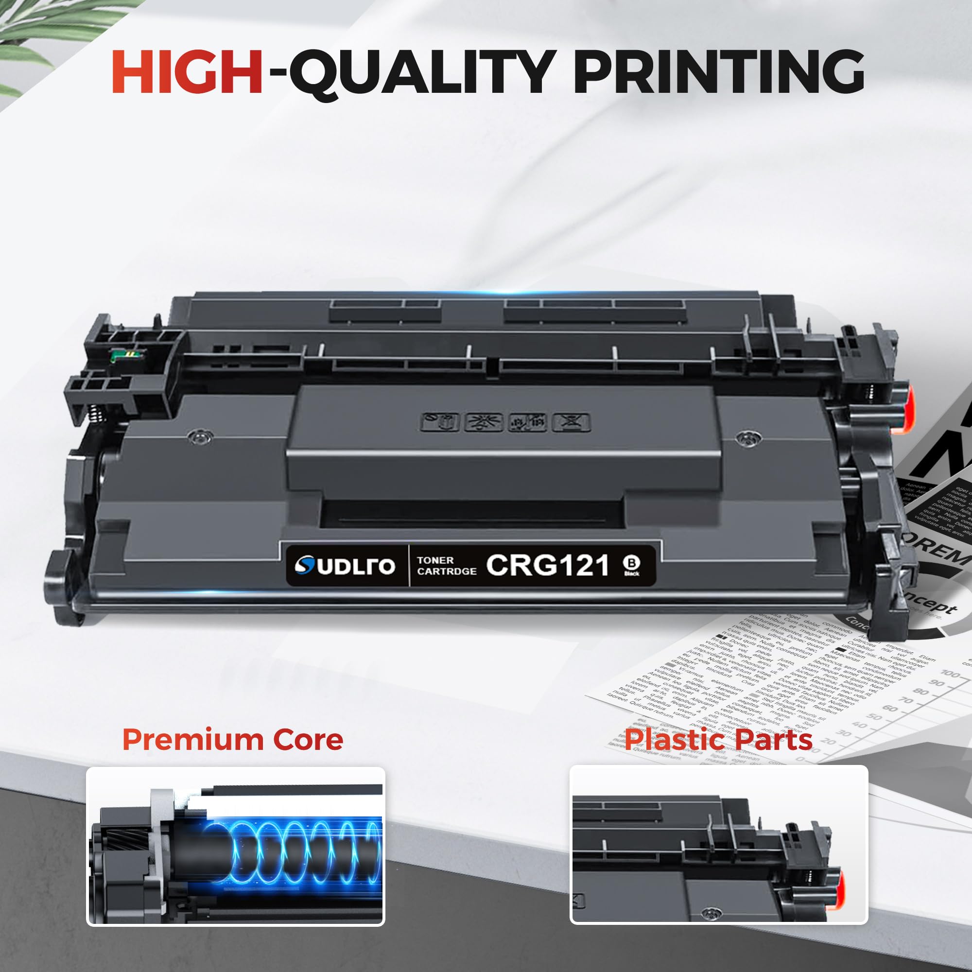 SUDLTO 121 Toner Cartridge for Canon 121 CRG-121 CRG121 Toner Cartridge for D1620 D1650 Printer (Black, 2-Pack)