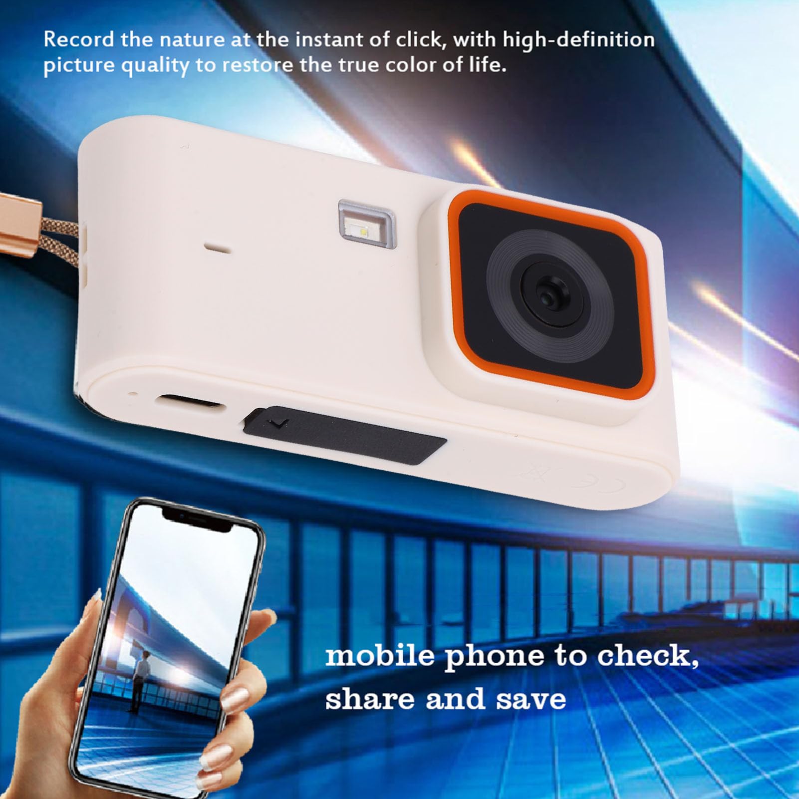 Camera Digitale retrò, HD da 12 MP 1080p con Schermata IPS da 1,47 Pollici, Fotocamera CCD Portatile con 8 Filtri Creativi, Luce di Riempimento Integrata Automatica per Adolescenti (WHITE)