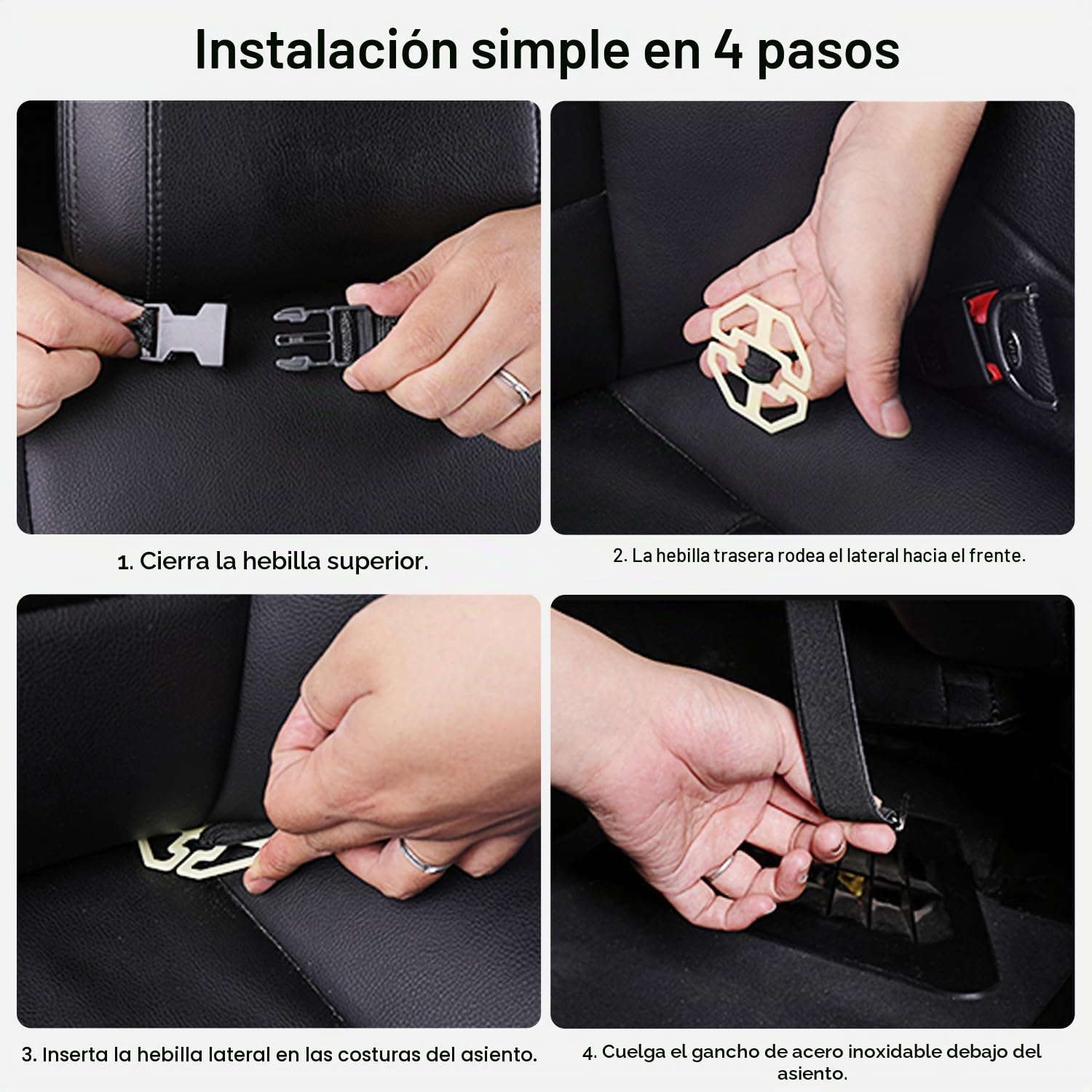 2 pzs Organizador de Asiento de Coche, Protector de Asiento Trasero de Coche, PU Impermeable Anti Calcio Multifuncional, con Compartimento Plegable para Tablet, 8 Bolsillos, Beige