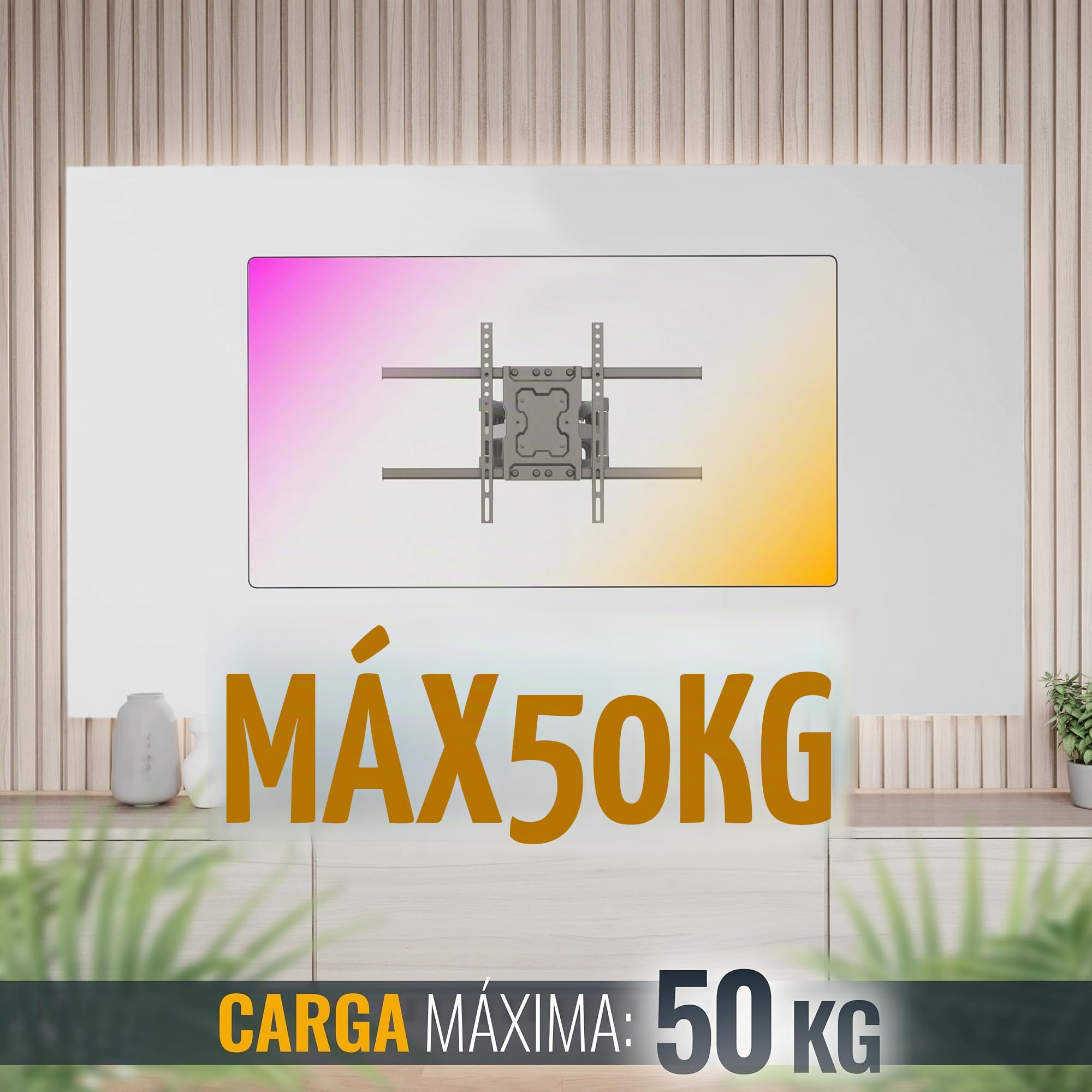 RICOO Soporte TV Pared Giratorio Inclinable Televisión 40-65" (102-165cm) S7264 Brazo Universal Televisor LED/LCD/Curvo VESA 300x200-600x400