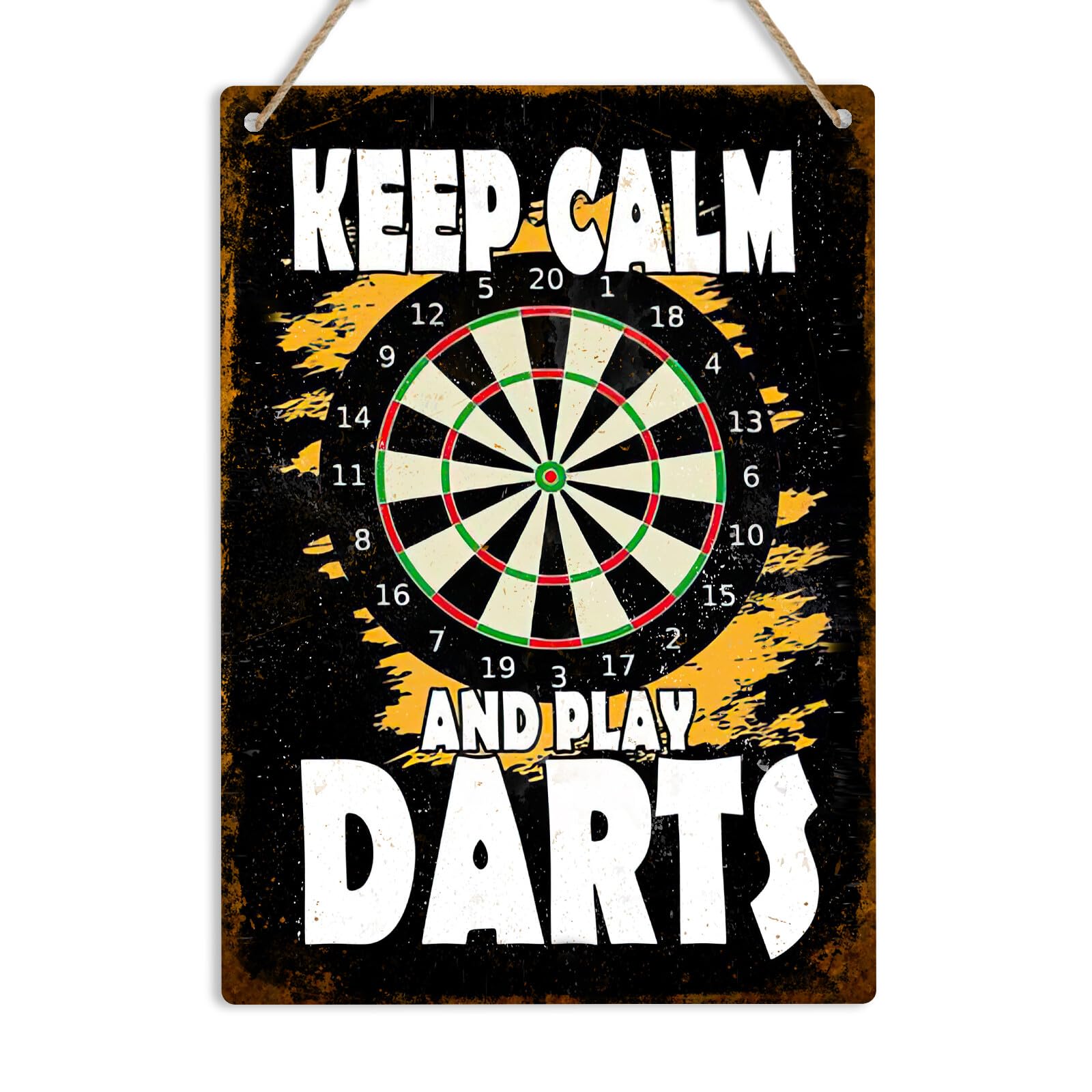 Ingzzaac Metalpostera160522 Keep Calm And Play Darts Retro Metal Sign Vintage Wall Plaque Man Cave Bar Pub Retro Metal Sign Tin Sign 8X12 Inches