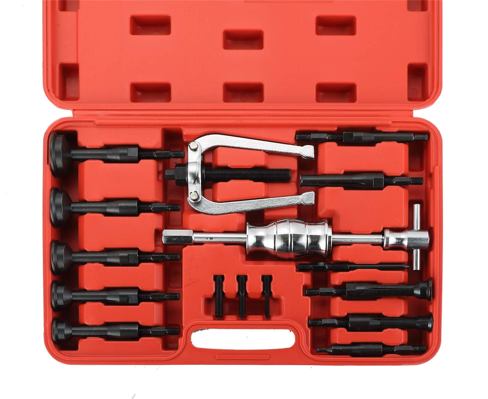 ATPEAMBlind Hole Collet Bearing Race and Seal Puller Extractor Kit | 16PCS Blind Hole Bearing Puller Blind Hole Bearing Puller Slide Hammer Pilot Insert Inner Bearing Removal Tool Set