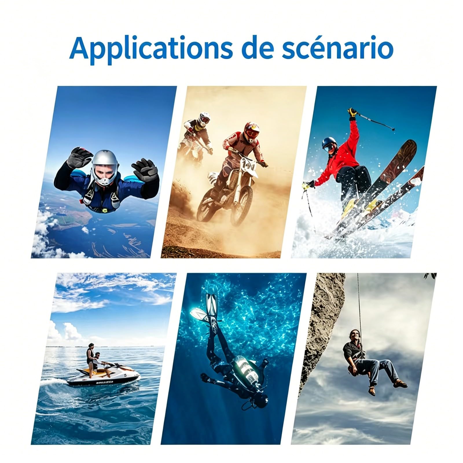 Kersens Caméra Sport + 64gb Memory Card, Caméra Étanche IP68 Vidéo 5K Grand Angle avec Double Écran (Grey,64G)