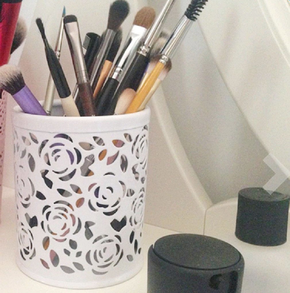 Make-up Pinsel Halter – Organizer Mit Lächelndem Gesicht, Aus PP, Für Schminkpinsel & Stifte
